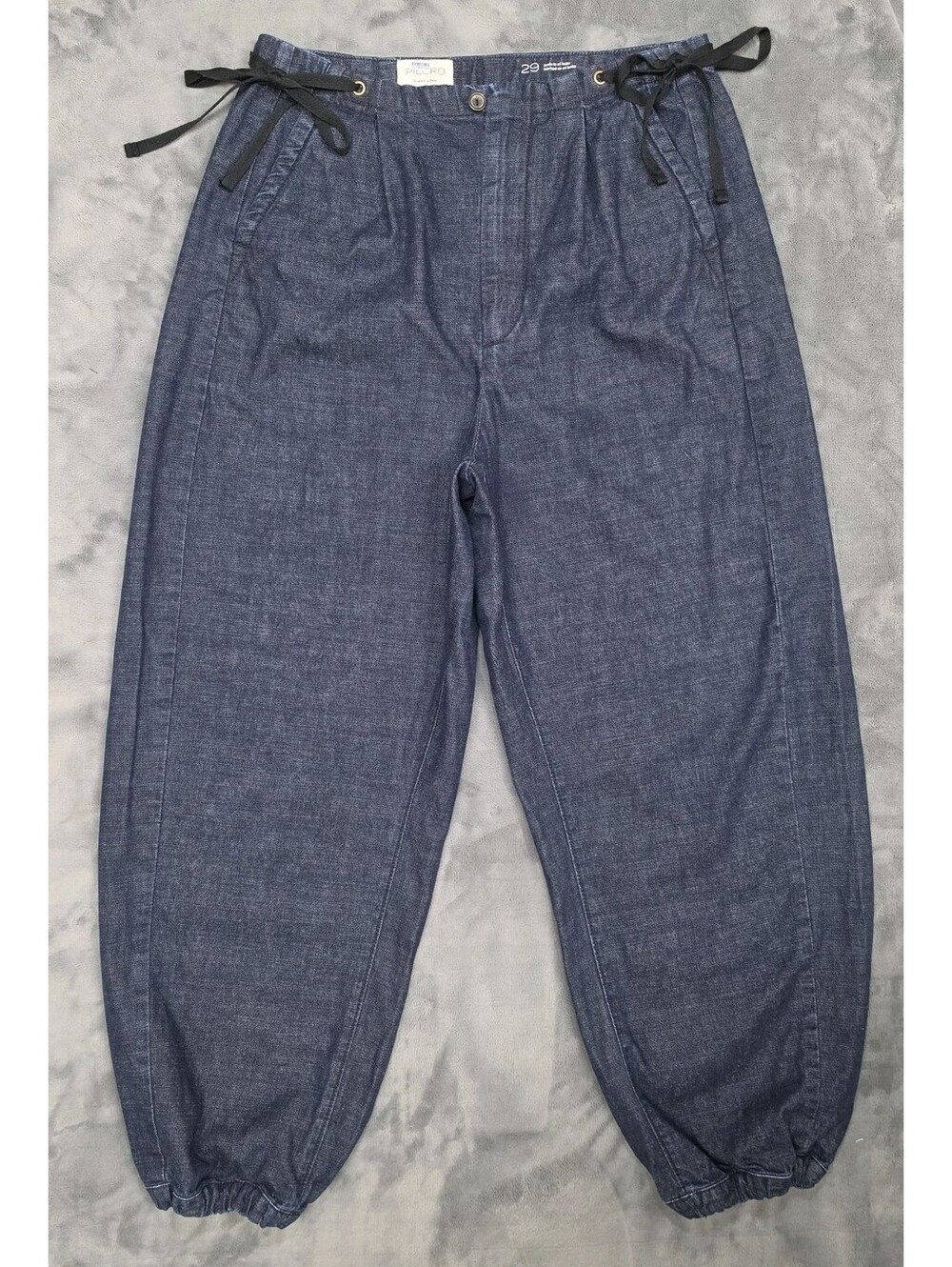 Pilcro Anthropologie Denim Jogger Pants Womens 29 Blue Drawstring Cuffed Hem...